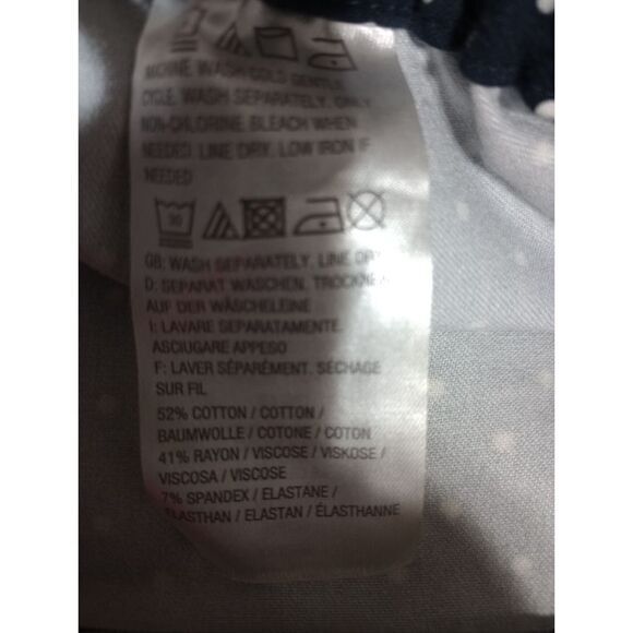 Isaac Mizrahi Pants Ladies 18 Navy Blue Polka Dot Stretch Career Casual Trousers - Picture 7 of 8